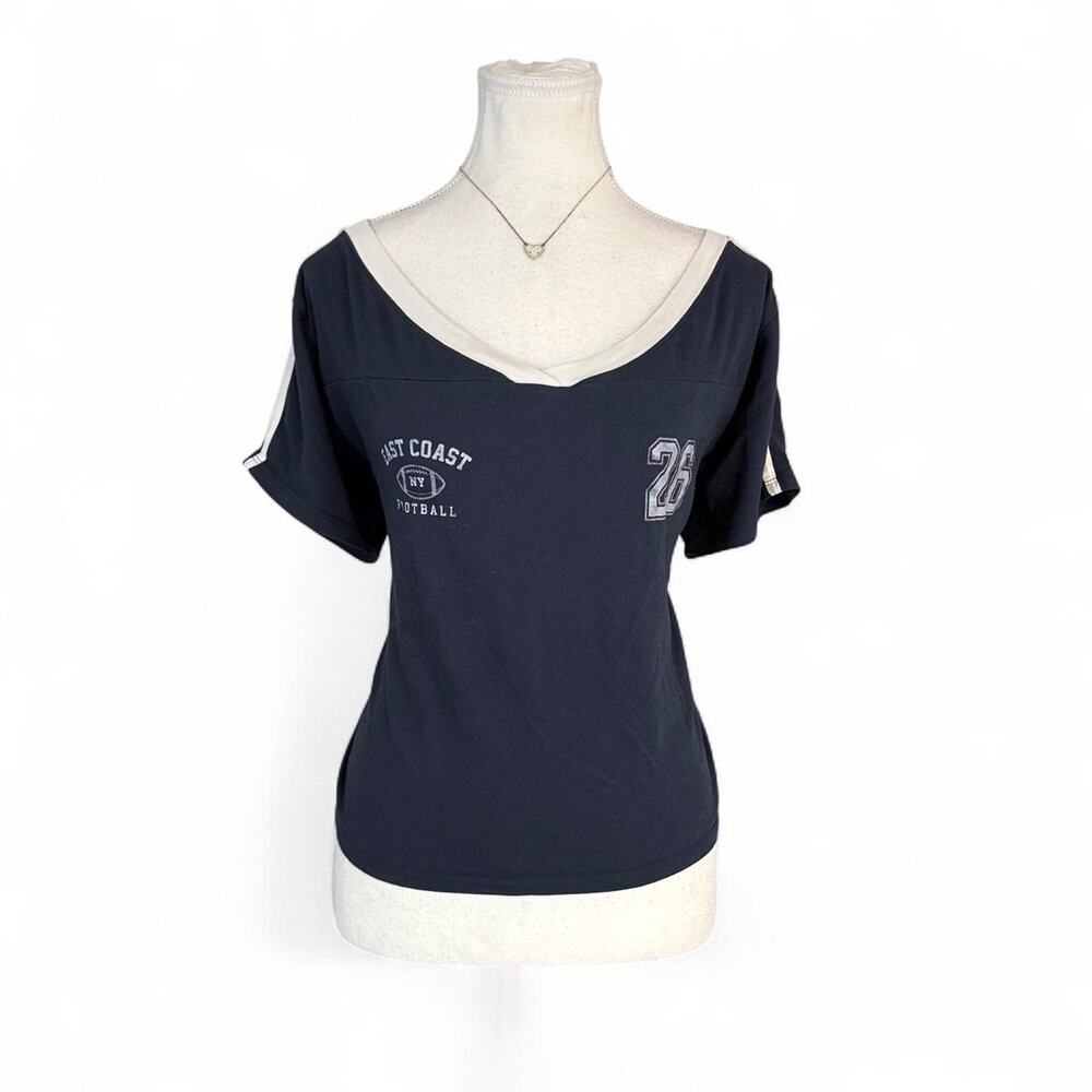 Hollister Co. navy blue top with white number 26 graphic, size S over side
